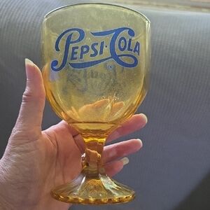 Pepsi-Cola Amber Glass Goblet